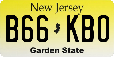 NJ license plate B66KBO