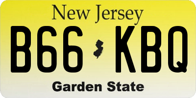 NJ license plate B66KBQ