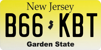 NJ license plate B66KBT