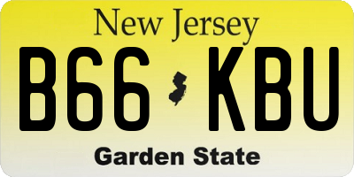 NJ license plate B66KBU