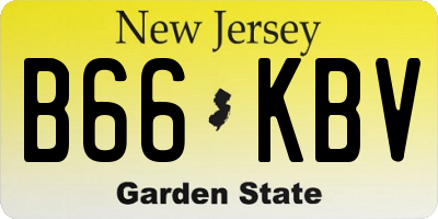 NJ license plate B66KBV