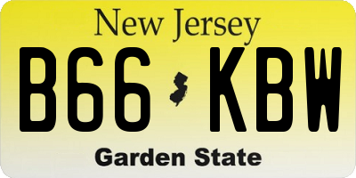 NJ license plate B66KBW