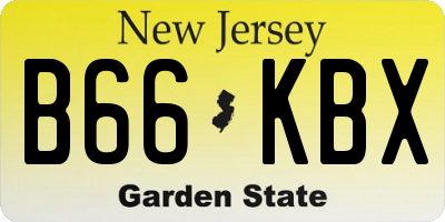 NJ license plate B66KBX