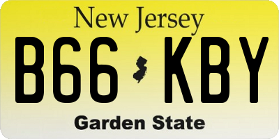 NJ license plate B66KBY