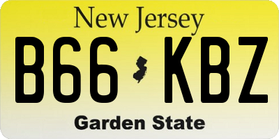 NJ license plate B66KBZ