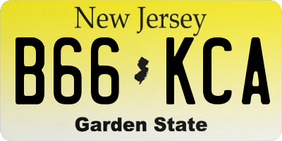 NJ license plate B66KCA