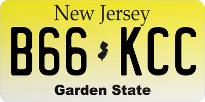 NJ license plate B66KCC