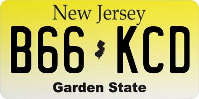 NJ license plate B66KCD