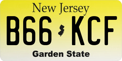 NJ license plate B66KCF