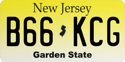 NJ license plate B66KCG