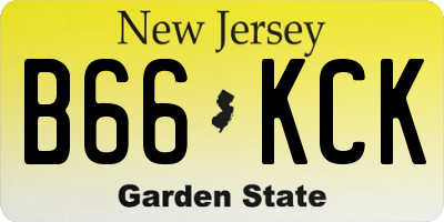 NJ license plate B66KCK
