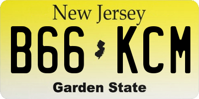 NJ license plate B66KCM