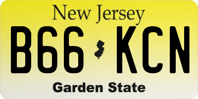 NJ license plate B66KCN
