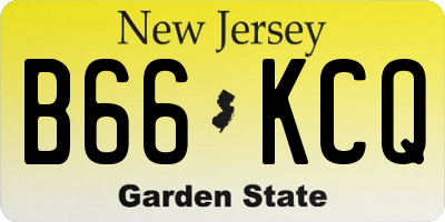 NJ license plate B66KCQ