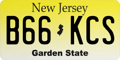 NJ license plate B66KCS