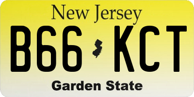 NJ license plate B66KCT