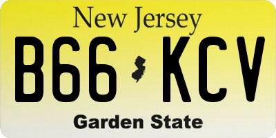 NJ license plate B66KCV