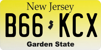 NJ license plate B66KCX