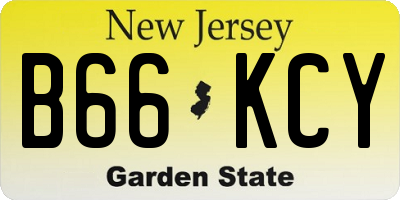 NJ license plate B66KCY