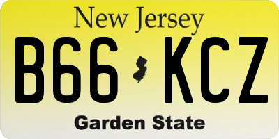 NJ license plate B66KCZ