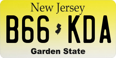 NJ license plate B66KDA