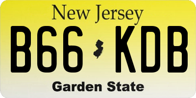 NJ license plate B66KDB