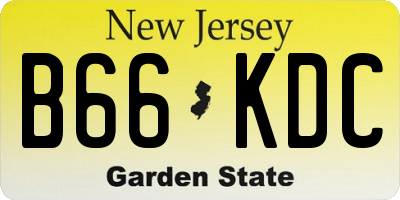 NJ license plate B66KDC