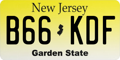 NJ license plate B66KDF