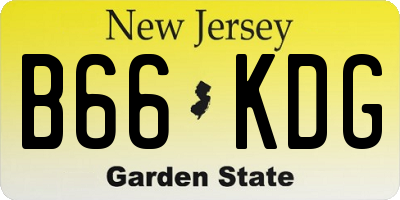 NJ license plate B66KDG