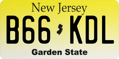 NJ license plate B66KDL