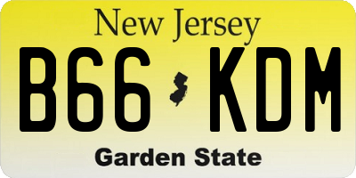 NJ license plate B66KDM