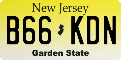 NJ license plate B66KDN