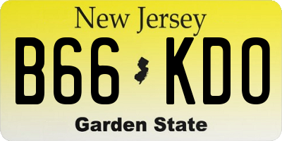 NJ license plate B66KDO