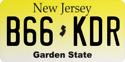 NJ license plate B66KDR