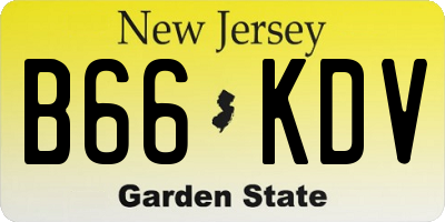 NJ license plate B66KDV