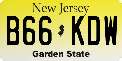 NJ license plate B66KDW
