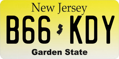NJ license plate B66KDY