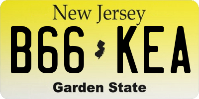 NJ license plate B66KEA
