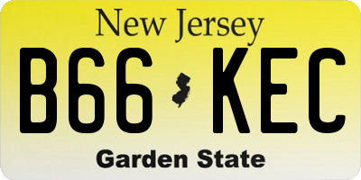 NJ license plate B66KEC