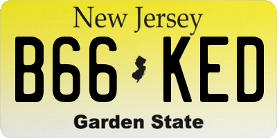 NJ license plate B66KED