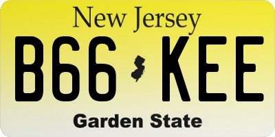 NJ license plate B66KEE