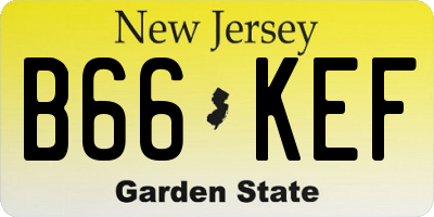 NJ license plate B66KEF