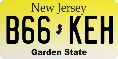 NJ license plate B66KEH
