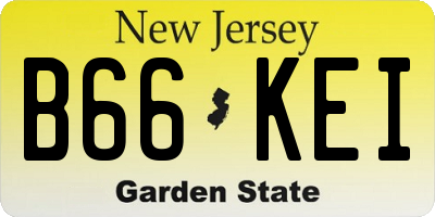 NJ license plate B66KEI