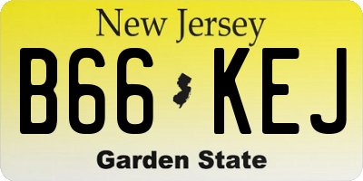 NJ license plate B66KEJ