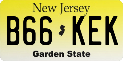 NJ license plate B66KEK
