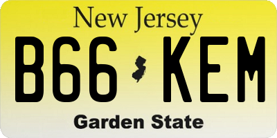 NJ license plate B66KEM