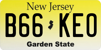 NJ license plate B66KEO