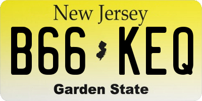 NJ license plate B66KEQ