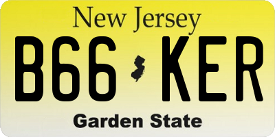 NJ license plate B66KER